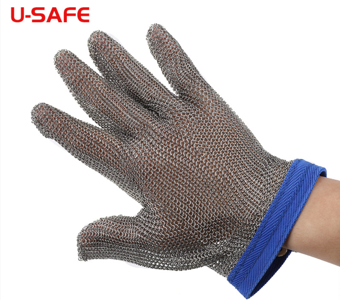 美国U-safe 钢丝防护手套三指五指钢丝手套
